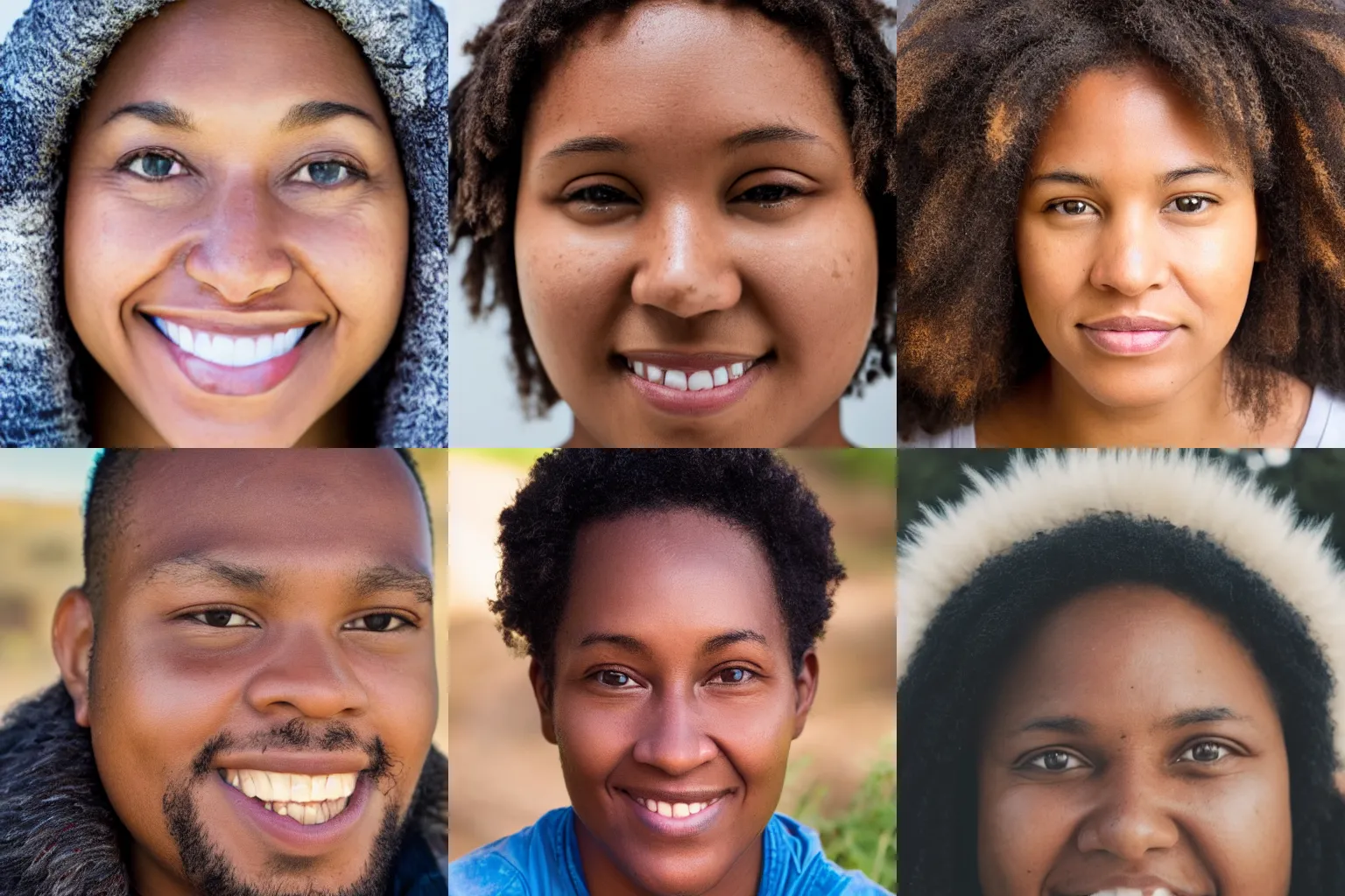 Prompt: closeup headshot photo of the person who is a mix of native South African and native Alaskan