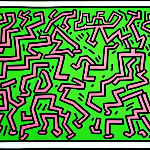 Image similar to Pop art of Vietnamese forest by Keith Haring. Trending on ArtStation. 8k resolution. Serene.