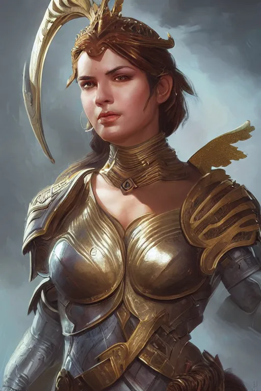 Image similar to amazon valkyrie athena, d & d, fantasy, portrait, highly detailed, headshot, digital painting, trending on artstation, concept art, sharp focus, illustration, art by artgerm and greg rutkowski and magali villeneuve