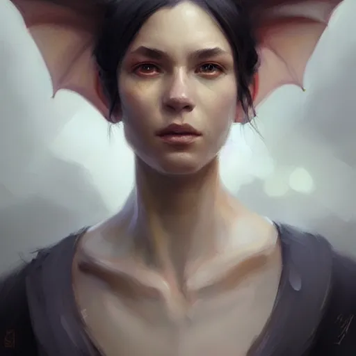 Image similar to dragon portrait, concept art oil painting, portrait ethereal by jama jurabaev, greg rutkowski extremely detailed, brush hard, artstation, soft light