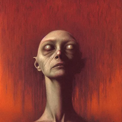 Image similar to portrait of ethereal goblin princess by Beksinski