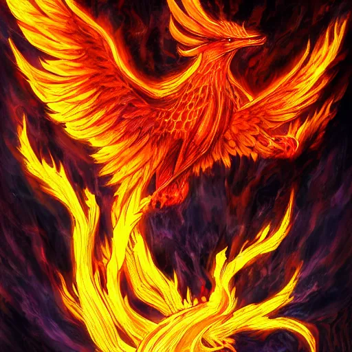 Image similar to phoenix in fire by Malevitsch