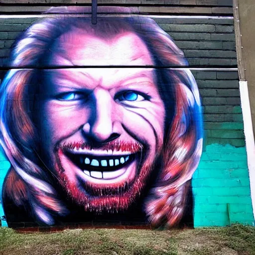 Prompt: Street-art painting of Aphex Twin in style of Banksy, photorealism