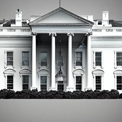 Image similar to Giant Grotesque Blob Monster Eating the White House, historical photo , Photorealistic