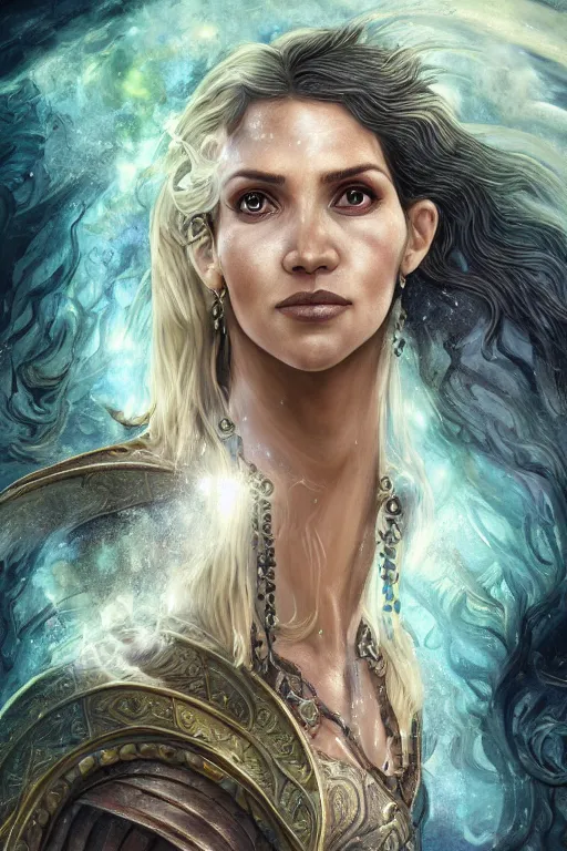 Prompt: A fantasy book style portrait painting of a hybrid, Anya_Taylor-Joy, Cory Chase, Halle Berry, as a Mystical Valkyrie, Anubis-Reptilian, Atlantean Warrior, intense soul penetrating fairy eyes, François Boucher, Oil Painting, Crisp clear resolution, unreal 5, DAZ, hyperrealistic, octane render, Regal, Refined, Detailed Digital Art, RPG portrait, William-Adolphe Bouguereau, Michael Cheval, Walt Disney (1937), Steampunk, hyperdetailed, artstation, cgsociety, Volumetric Golden dappled dynamic lighting, Highly Detailed, Cinematic Lighting, Unreal Engine, 8k, HD