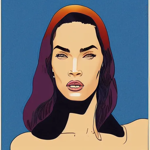 Image similar to “ megan fox retro minimalist portrait by jean giraud, moebius starwatcher comic, 8 k ”