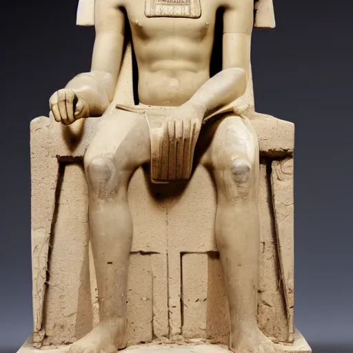 Prompt: roman style statue of egyptian god horas