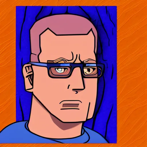 Prompt: Hank Hill from King of the Hill, falling into the abyss, fractal void, dmt colors, hyperrealistic