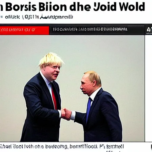 Image similar to Boris Johnson and putin at the end of the world
