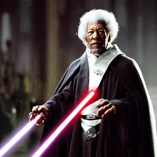 Prompt: Morgan Freeman as a sith lord, the emperor