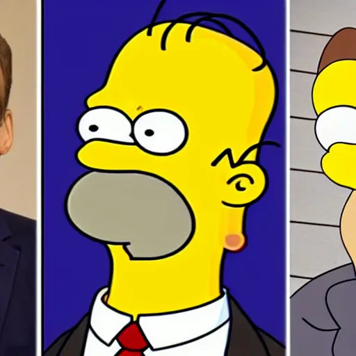 Image similar to a Simpson version of Emmanuel macron as a Simpson