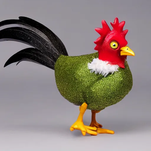 Image similar to a funky chicken dances the cha - cha