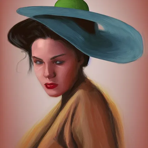 Image similar to woman with hat, by matt dixon, colorful, digital art