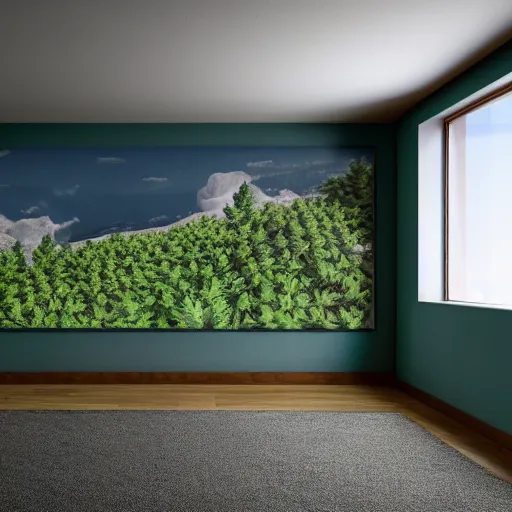 Image similar to room full of weed, landscape, highly detailed, sharp focus, octane render, illustration, 8k