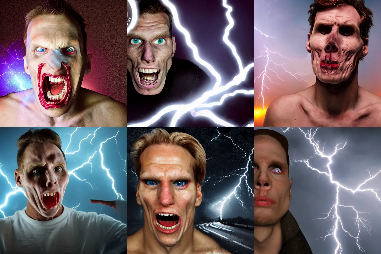 Prompt: Jerma985, Terror, Realistic, Photo, 4k, 8K, Disturbing, Scary Lightning