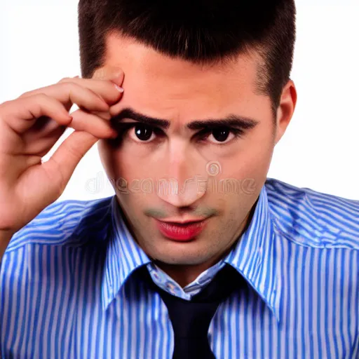 Prompt: Man with a secret. Stock photo.