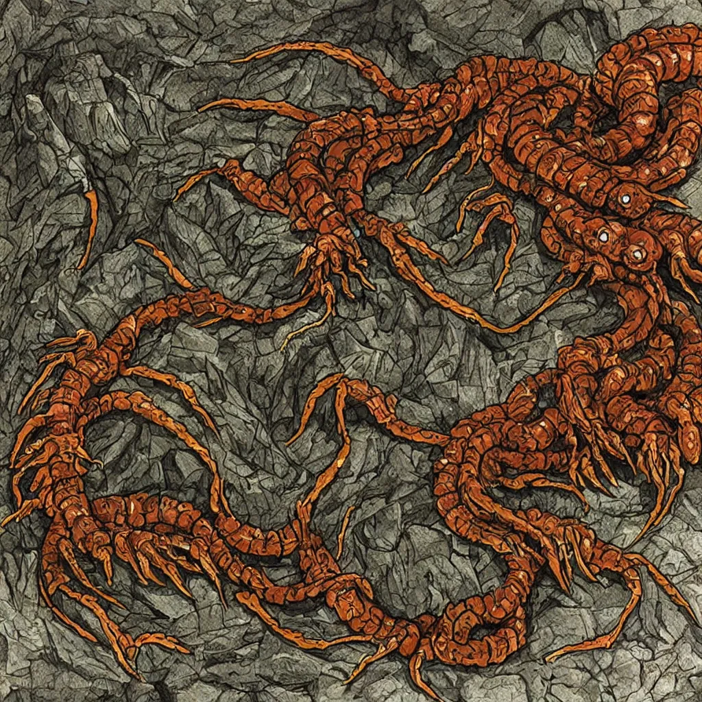 Image similar to horrific and vile centipede monster