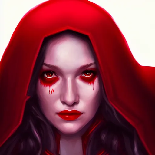 Image similar to Portrait of Wanda the scarlet witch, Marvel, crying blood, screaming, highly detailed, anger, fear, ominous background, artstation, trending on ArtStation, by smile _zPRO