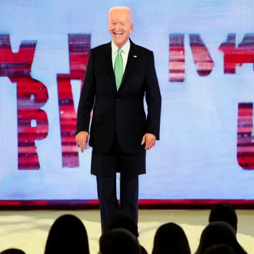 Prompt: biden k-pop star, singing on a stage