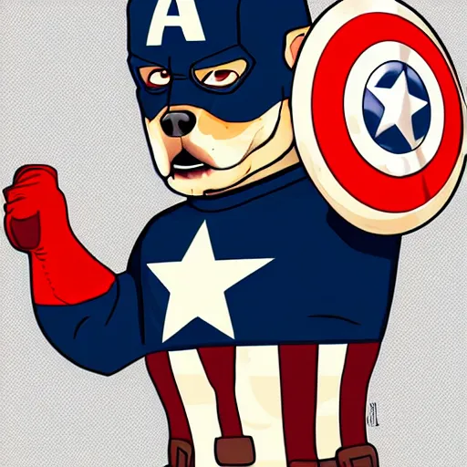 Image similar to captain america corgi, vector art, behance