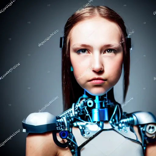 Image similar to young lady cyborg, bioorganic concept, beautiful face