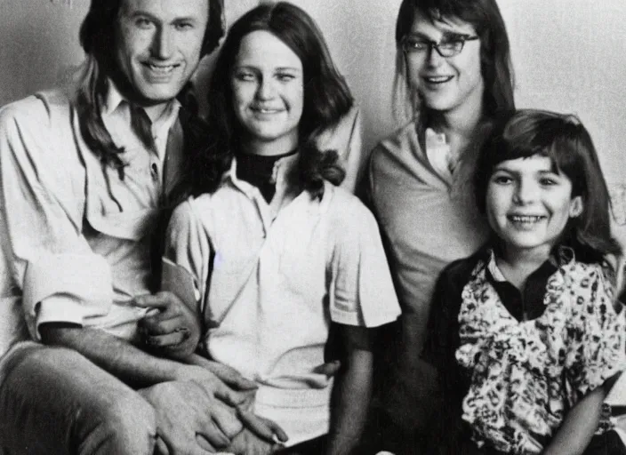 Image similar to a family of four in the 1 9 7 0 s