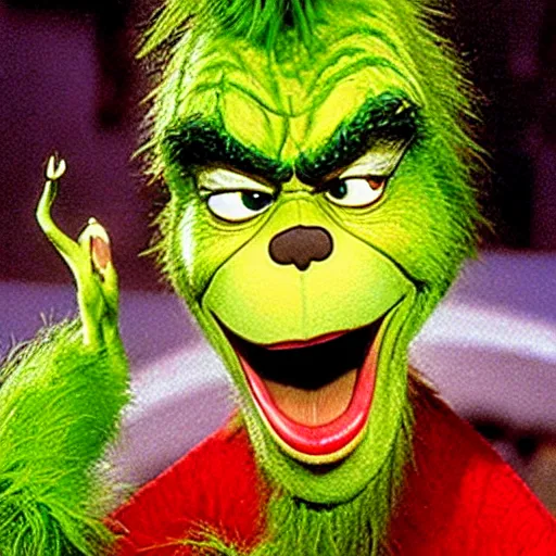 Image similar to the Grinch , flipping you off