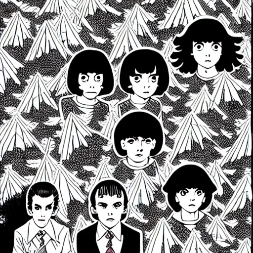 Image similar to stranger things 4 season manga by junji ito