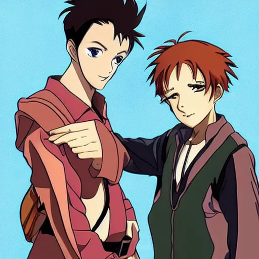 Image similar to walt and jesse, anime