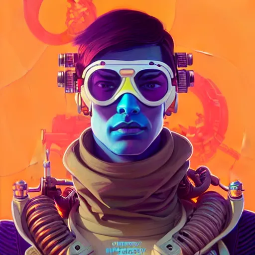 Prompt: high quality high detail portrait of john an overwatch diesel punk character in an alien world, tristan eaton, victo ngai, artgerm, rhads, ross draws, hyperrealism, intricate detailed, alphonse mucha, 8 k, sci - fi, pastel colors, artstation,