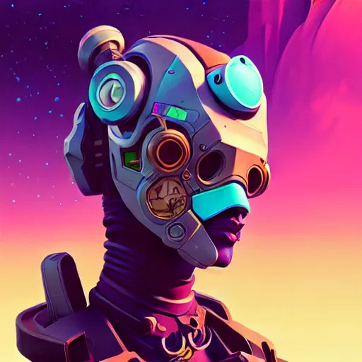 Image similar to high quality high detail portrait of a overwatch diesel punk character in an alien world, tristan eaton, victo ngai, artgerm, rhads, ross draws, hyperrealism, intricate detailed, alphonse mucha, 8 k, sci - fi, pastel colors, artstation,