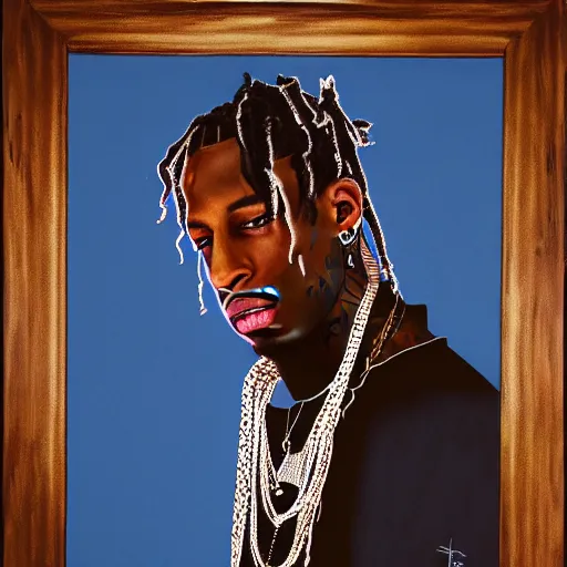 Prompt: a portrait of Travis Scott