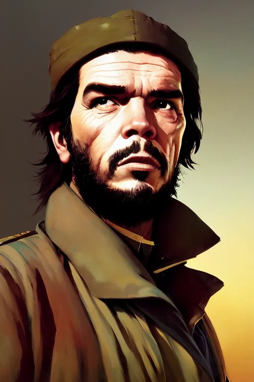 Image similar to highly detailed portrait che guevara in gta v, stephen bliss, unreal engine, fantasy art by greg rutkowski, loish, rhads, ferdinand knab, makoto shinkai and lois van baarle, ilya kuvshinov, rossdraws, tom bagshaw, global illumination, radiant light, detailed and intricate environment