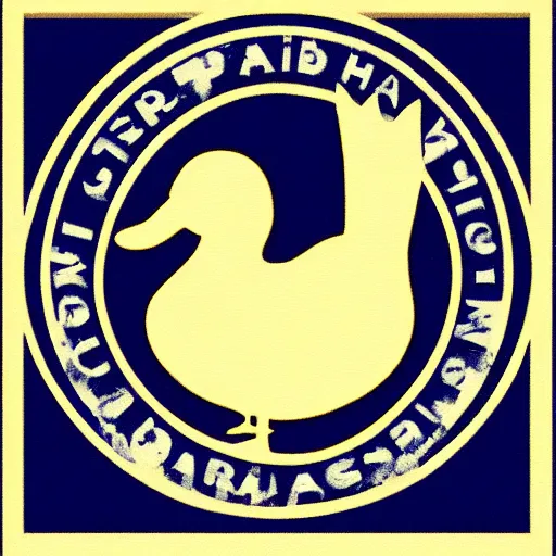 Prompt: a duck, modern, pictorial mark, iconic logo symbol, shades of blue and black