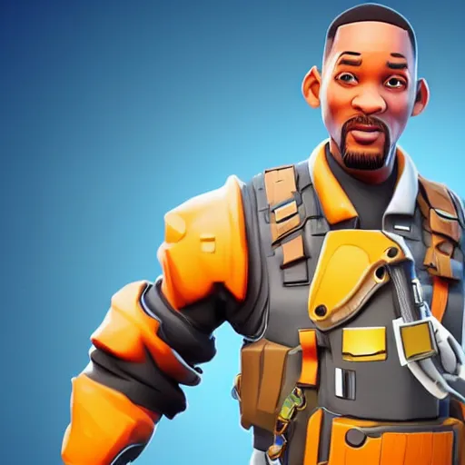 Image similar to will smith in fortnite, fortnite art style