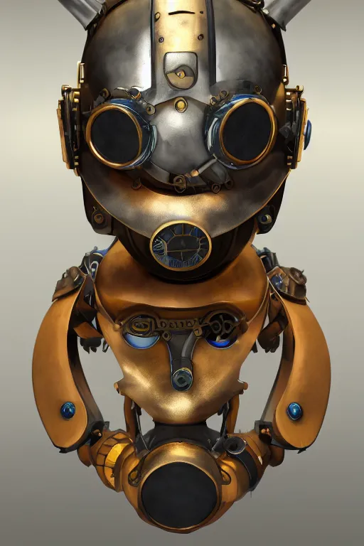 Image similar to steampunk mask minimalist fantasy art robot ninja helmet, global illumination ray tracing hdr fanart arstation by sung choi and eric pfeiffer and gabriel garza and casper konefal chaykin howard and campionpascale and cooke darwyn and davis jack