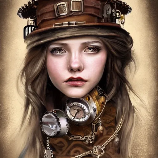Prompt: portrait painting of a teen steampunk princess, ultra realistic, concept art, intricate details, eerie highly detailed