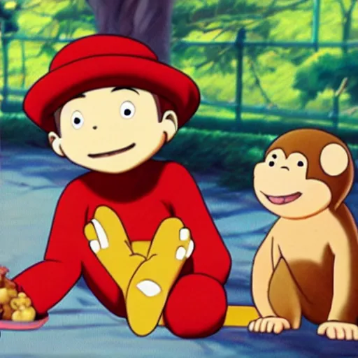 Image similar to anime curious george