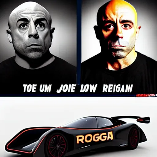 Image similar to someone literally created a car inspired by joe rogan! lol!