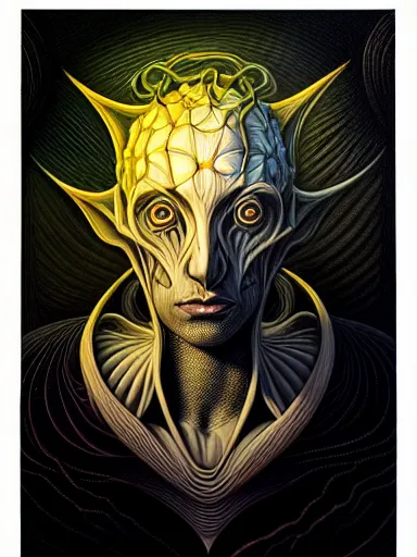 Image similar to portrait study, lord of regeneration, illustrated on black paper by nychos, artgerm, moebius, android jones : : fractal lotus pattern : : digital painting, digital art, concept art, character design, imaginefx : : hyperrealism, dark fantasy