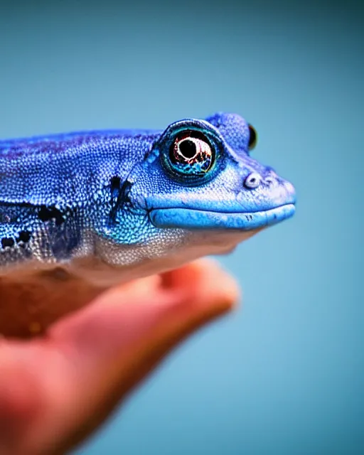 Prompt: blue amphibian fish alien, realistic photography,