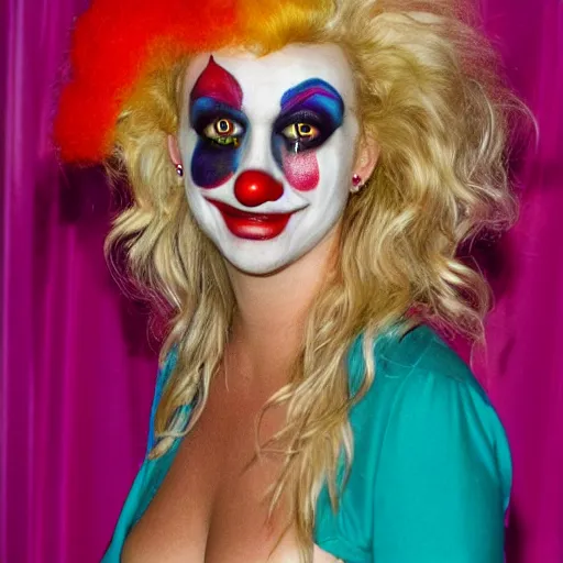 Prompt: britteny spears in clown makeup