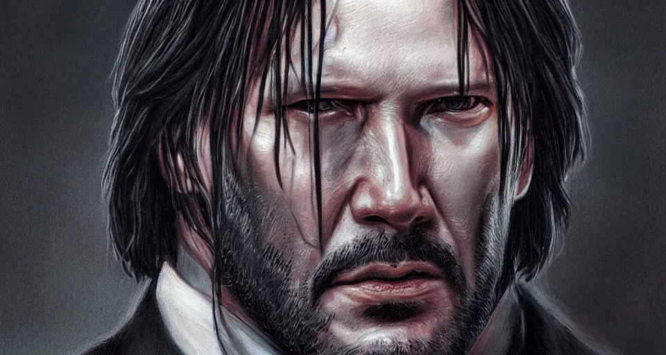 Prompt: realistic portrait beautiful detailed 3 d painting of cinematic movie scene, john wick as batman. action sequence, created by gustave dore and raffaelo sanzi, high detailed, smooth draw, synthwave neon retrofuturism, intricate, realistic proportions, dramatic lighting, trending on artstation.