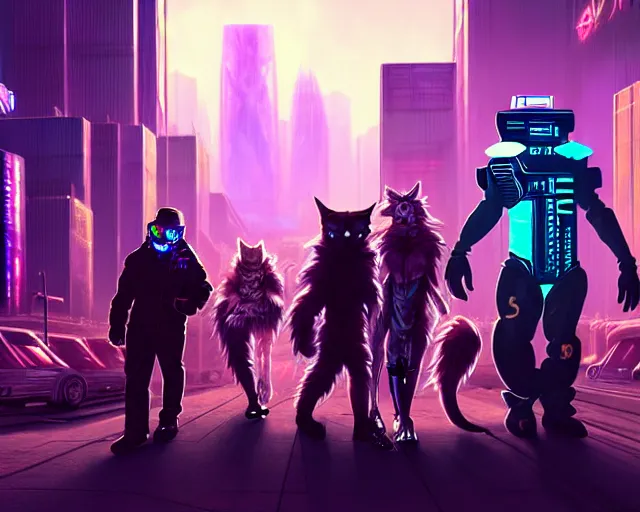 Image similar to high - resolution photograph from a cyberpunk era furry fandom convention ( midwest furfest 2 0 4 7 ), taking place after the genetic revolution and quantum singularity. photorealistic.