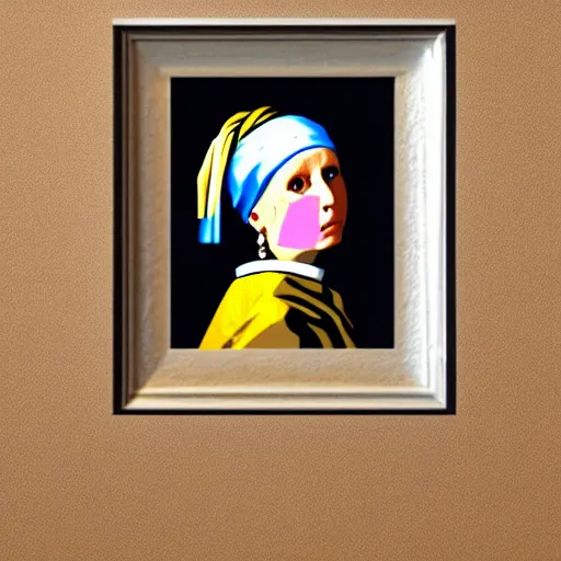 Prompt: donald trump as girl with a pearl earring