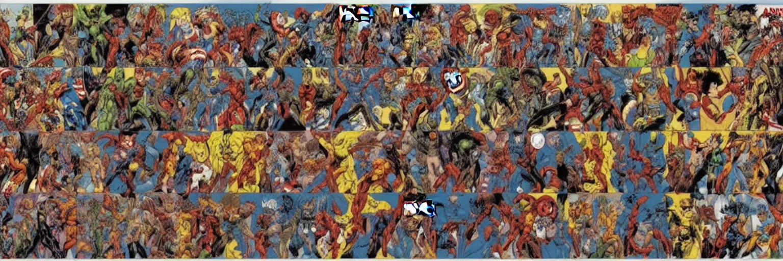 Image similar to abstract comic book art of people, marvel comics, modern art,