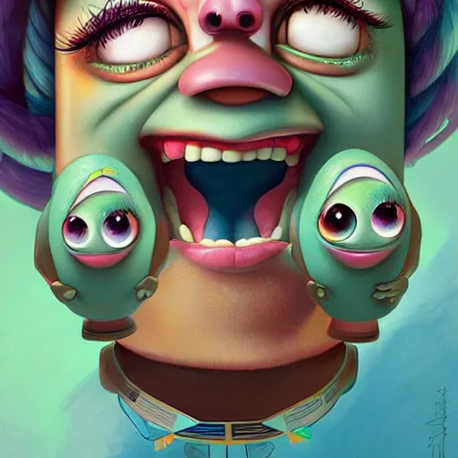 Image similar to monster inc portrait, Pixar style, by Tristan Eaton Stanley Artgerm and Tom Bagshaw.