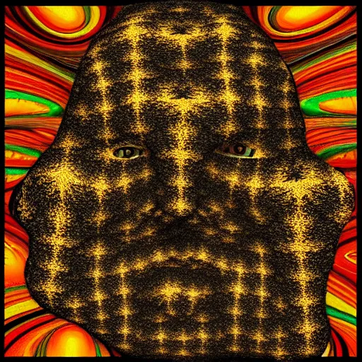 Prompt: Philosophical abstract art. Profile picture. Digital art. 8k resolution. Bald with beard. Mathematical. Fractal. Psychedelic.