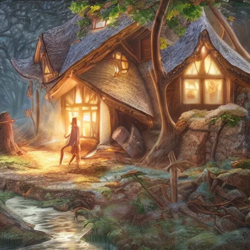 Image similar to hansel and gretel lakehouse dragon digital art, irina french, heraldo ortega, mandy jurgens golden ratio, art canvas, award winning, masterpiece trending on artstation 8 k 1 5 0 mpx