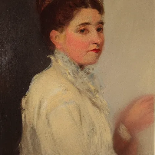 Prompt: portrait of victorian lady, oil, expression